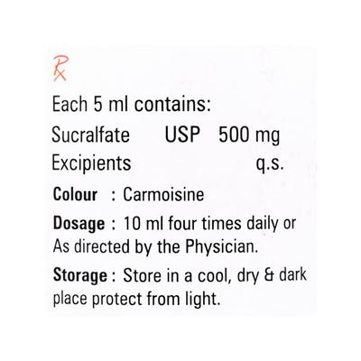 SUCRASURE SUGAR FREE PEPPERMINT & MIXED FRUIT FLAVOUR Suspension 200ml - Ulcer/Reflux/Flatulence-Aaa