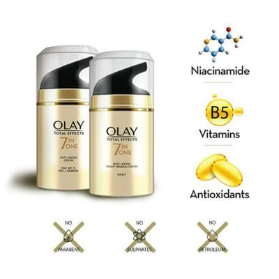 Olay Total Effects Day Cream 50gm + Olay Total Effects Night Cream 50gm - Slay All Day Pack 1's - Day Cream