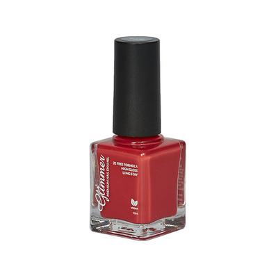 Glimmer Premium Nail Enamel Bright Red 10 ml - Nail Polish