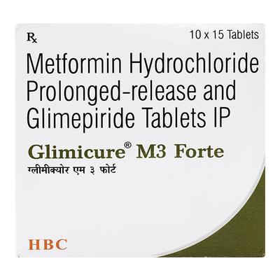 GLIMICURE M3 FORTE Tablet 15's - Diabetes-Ant