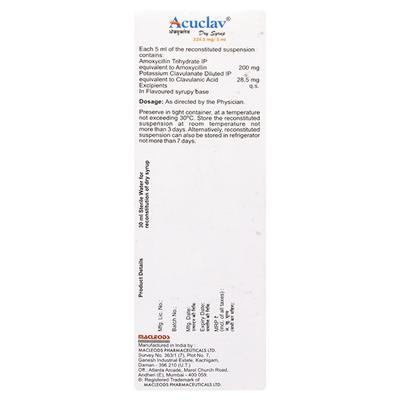 Acuclav Dry Syrup 30ml - Bacterial Infections-Pen
