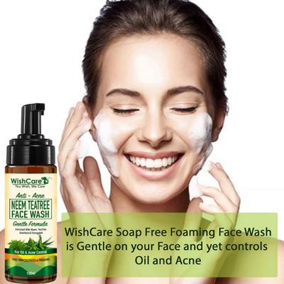 WishCare Neem TeaTree Face Wash - Face Wash For Oily Skin - Oil & Acne Control - Anti Acne Face Wash 150 ml - Face Washes