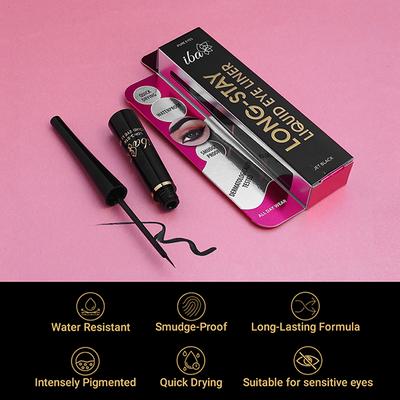 Iba Long Stay Liquid Eyeliner Jet Black 6.5 ml - Eyeliners