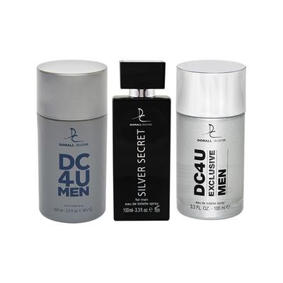 Dorall Collection DC 4 U + Silver Secret + DC 4 U Exclusive EDT Set 3's - Men Perfumes (Edt/Edp)