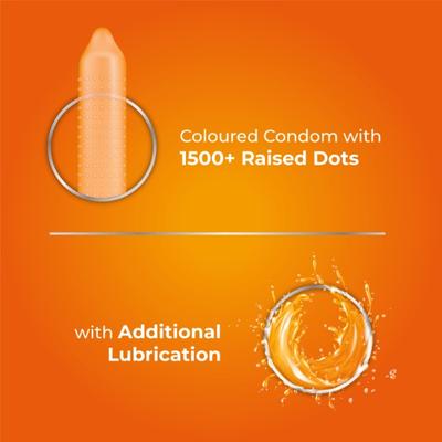 Skore 1500+ Raised Dots Condoms - Orange 10's - Plain/Flavoured Condoms