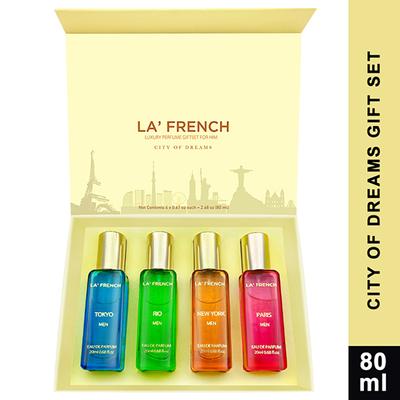 La French Tokyo, Rio, New York, Paris City Of Dream Luxury Perfume Gift Set for Him 4X20 Ml 4's - Perfumes (Edt/Edp)