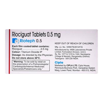 Rioteph 0.5mg Tablet 10'S - Hypertension-Oah