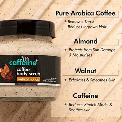Mcaffeine Coffee Body Scrub With Almonds 100 gm - Scrubs & Exfoliants