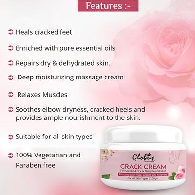 Globus Naturals Crack Cream 300 gm - Foot Creams & Lotions