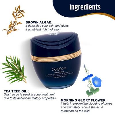 Oceglow Anti Aging Water Face Cream for Women, Reduces fine lines, Wrinkles & Dullness with Hyaluronic Acid & Tea Tree Oil 50 ml - Face Moisturizers