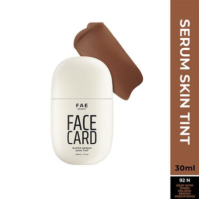 FAE Beauty Face Card Serum Skin Tint- Skin-like Foundation, Shade - 92N - Neutral Warm 30 ml - Foundation