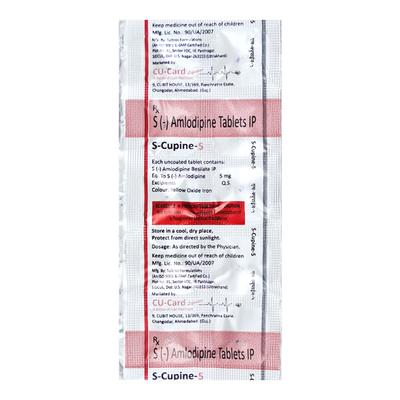 S CUPINE 5 Tablet 10's - Hypertension-Cal