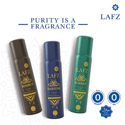 Lafz Dariush No Alcohol No Gas Premium Body Spray - For Men 120 ml - Men Deodorants/Roll-Ons