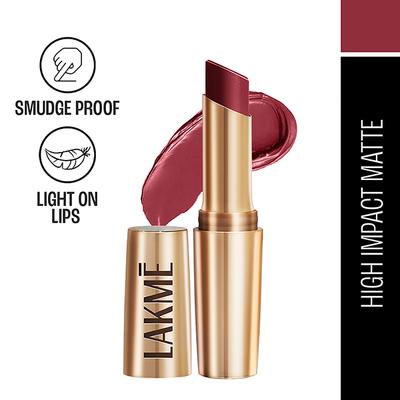 Lakme 9to5 Powerplay Priming Matte Lipstick, Lasts 16hrs, Berry Base, 3.6 gm - Lipsticks