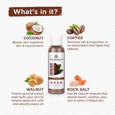 Bella Vita Organic Exfoliate Face And Body Scrub Grit 75 gm - Face Scrubs