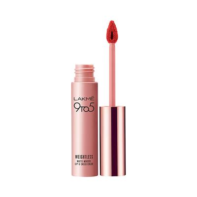 Lakme 9 To 5 Weightless Matte Mouse Lip & Cheek Color Coral Cushion 9 Gm - Lipsticks