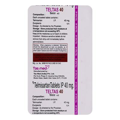 TELTAS 40 Tablet 15's - Hypertension-Ang