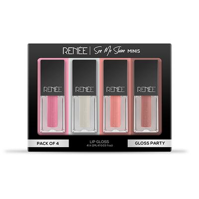 Renee See Me Shine Minis Gloss Party Lip Gloss Combo 1ml each 4's - Lip Glosses