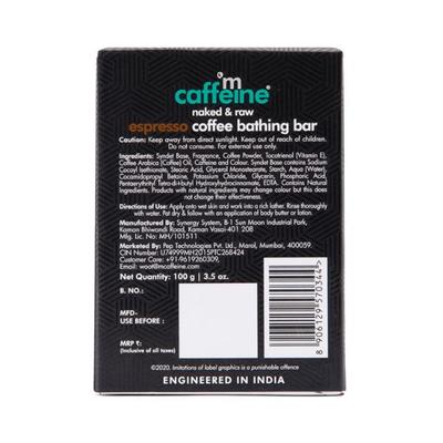 mCaffeine Espresso Coffee Bathing Bar pH 5.5 Soap Free Syndet Bar with Vitamin E 2's - Soaps