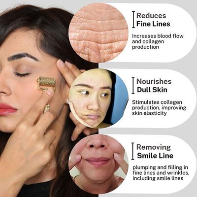 House of Beauty Gold Collagen Roller with Acupressure Point Press For Plumping & Fine Lines 1's - Massagers