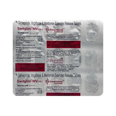 SWITGLIM MV 2/0.2 Tablet 15's - Diabetes-Ant