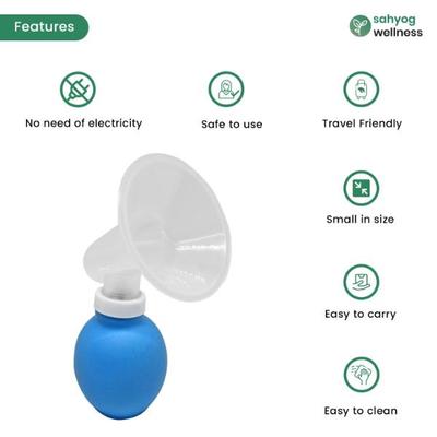 Sahyog Wellness Small Sized Travel Manual Breast Pump (Blue) - Breast Pump