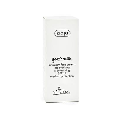 Ziaja Goat's Milk Ultralight Face Cream Moisturising & Smoothing SPF 15 50 ml - Face Sunscreen