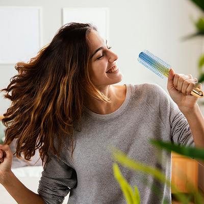 Bronson Professional Rainbow Round Hair Brush for Adding Quick Curls, Volume and Waves in Hair 1's - Hair Brushes