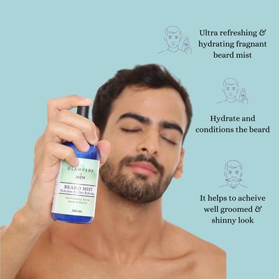 Glamveda Men Beard Mist Hydrating and Ultra Refreshing Beard Spray 200 ml - Face Mists