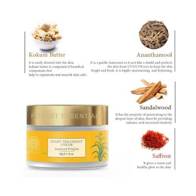 Forest Essentials Night Treatment Cream Sandalwood & Saffronnight Cream 50 gm - Face Moisturizers
