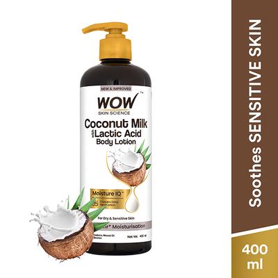 Wow Life Science Coconut Milk & Argan Oil Body Lotion - Medium Hydration 400 ml - Lotions & Creams