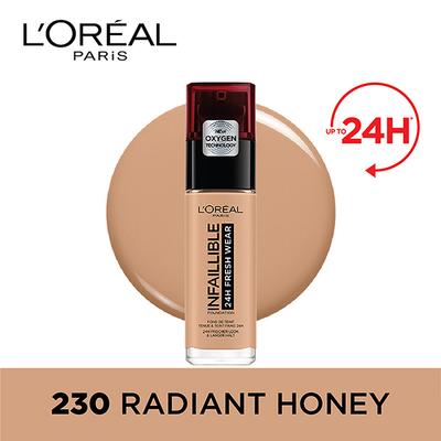 L'Oreal Paris Infallible 24H Fresh Wear Foundation, 230 Radiant Honey 30 Gm - Foundation