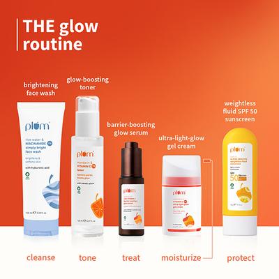 Plum 1% Vitamin C Ultra-Light-Glow Boosting Gel Cream with Alpha Arbutin & Polyglutamic Acid 50 ml - Face Creams