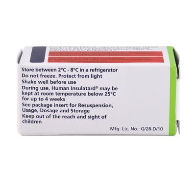 Human Insulatard 40IU Injection 1X10ml - Diabetes-Ins