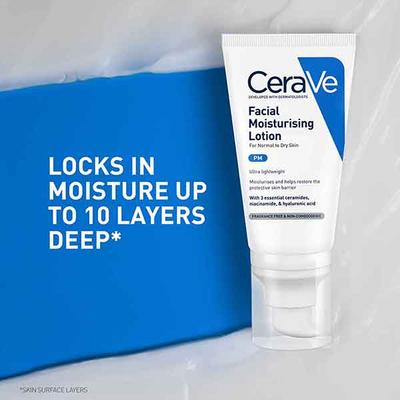 CeraVe AM Facial Moisturising Lotion - Normal to Dry Skin 52 ml - Face Wash & Cleansers