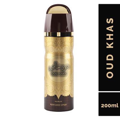 NUSUK Oud Khas Deodorant for Men, Perfumed Body Spray 200 ml - Men Deodorants/Roll-Ons