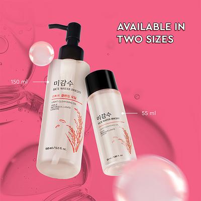 The Face Shop Rice Water Bright Light Cleansing Oil - Korean Makeup Remover for Heavy Makeup 55 ml - Scrubs & Exfoliants