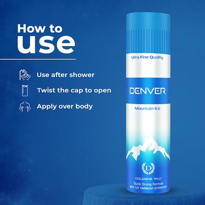 Denver Mountain Ice Body Talc for Men 300 gm - Talcum Powders