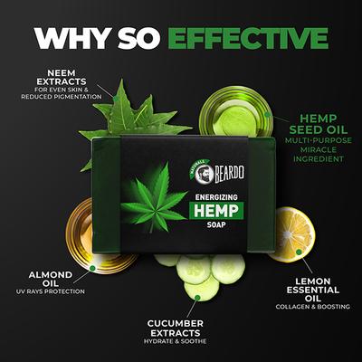Beardo Energizing Hemp Soap 125gm - Shower Gels & Body Wash