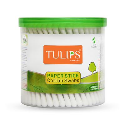 Tulips Paper Stick Cotton Buds - Jar 200's - Cotton Buds & Balls