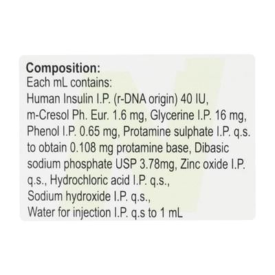 Huminsulin N 40IU Injection 1X10ml - Diabetes-Ins