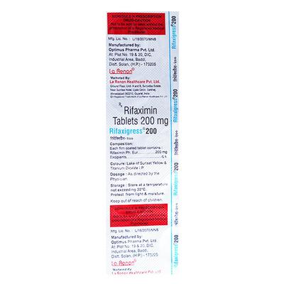 Rifaxigress 200mg Tablet 10'S - Bacterial Infections-OAB