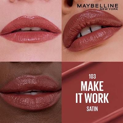 Maybelline New York Serum Lipstick (Satin) 8Hr Hydration + one-swipe bold color - 103 Make it Work 4.3 g - Lipsticks