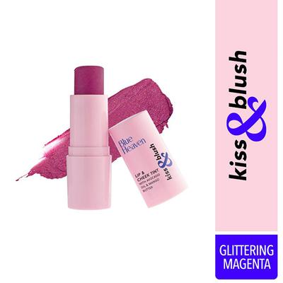 Blue Heaven Kiss & Blush Lip And Cheek Tint, Glittering Magenta 8.5 gm - Blushes