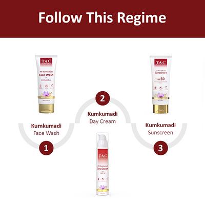 T.A.C - The Ayurveda Co. Kumkumadi Sunscreen with SPF 50 UVA+UVB Protection For Radiant & Youthful Skin 50 gm - Face Sunscreen