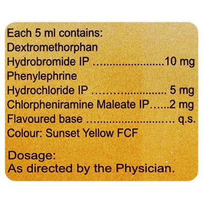 Eascof D Sugar Free Mixed Fruit Flavour Syrup 100ml - Cough And Cold-Cou