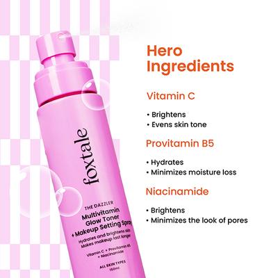 Foxtale The Dazzler Multivitamin Glow Toner + Makeup Setting Spray with Vitamin C + Provitamin B5 150 ml - Face Mists