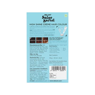 Bblunt Salon Secret High Shine Creme Hair Colour - LV Brown - 50g + 50ml + 8ml 1's - Crème