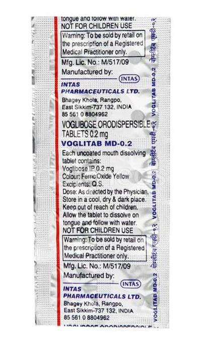 Voglitab MD 0.2mg Tablet 10'S - Diabetes-Ant