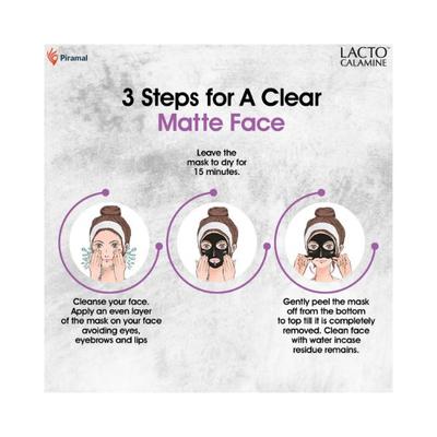 Lacto Calamine Peel Off Mask with Activated Charcoal and Vitamin E deep pore cleansing - No Parabens No Sulphates 120gm 2's - Masks & Peels